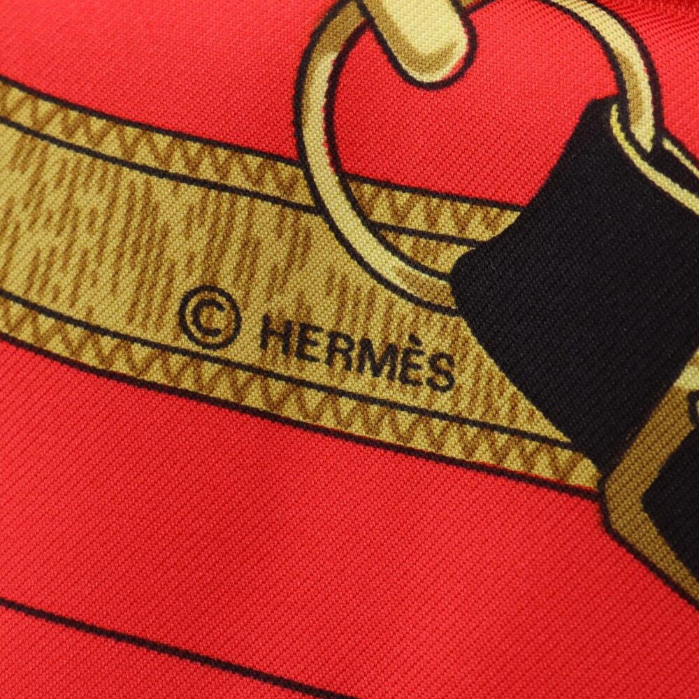 HERMES Red Silk Scarf - Picture 2 of 5